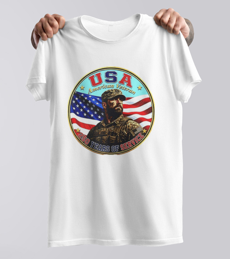 USA American Veteran 250 Years Of Service T-Shirt