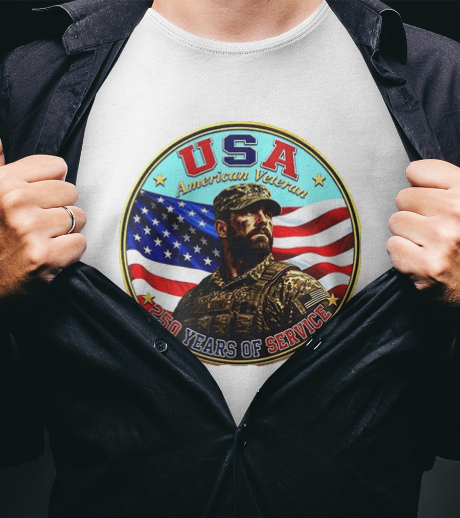 USA American Veteran 250 Years Of Service T-Shirt