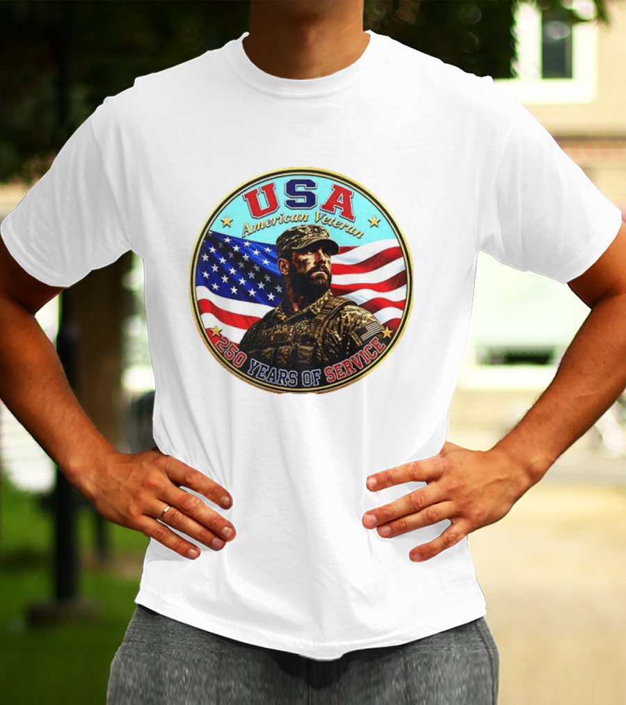 USA American Veteran 250 Years Of Service T-Shirt