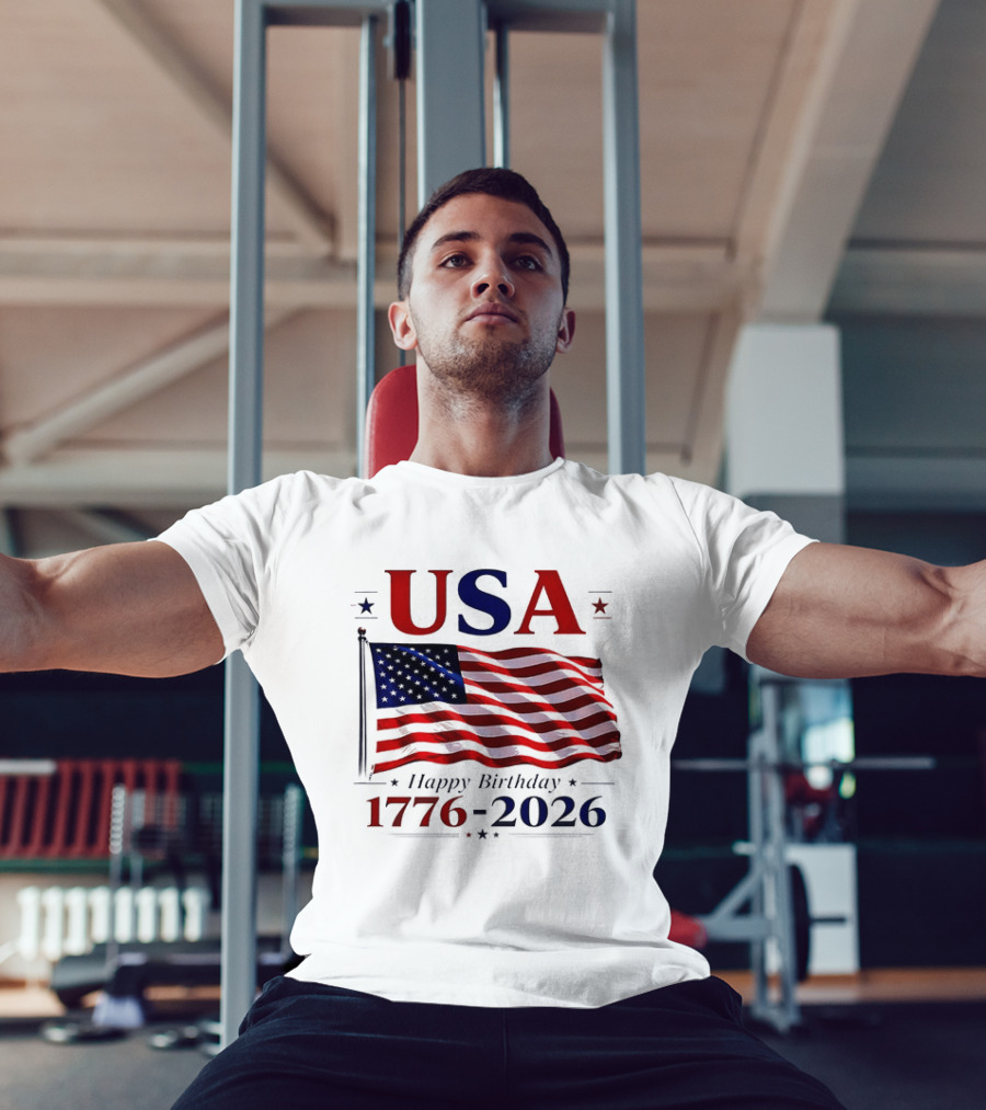 USA Flag Happy Birthday 1776 2026 T-Shirt
