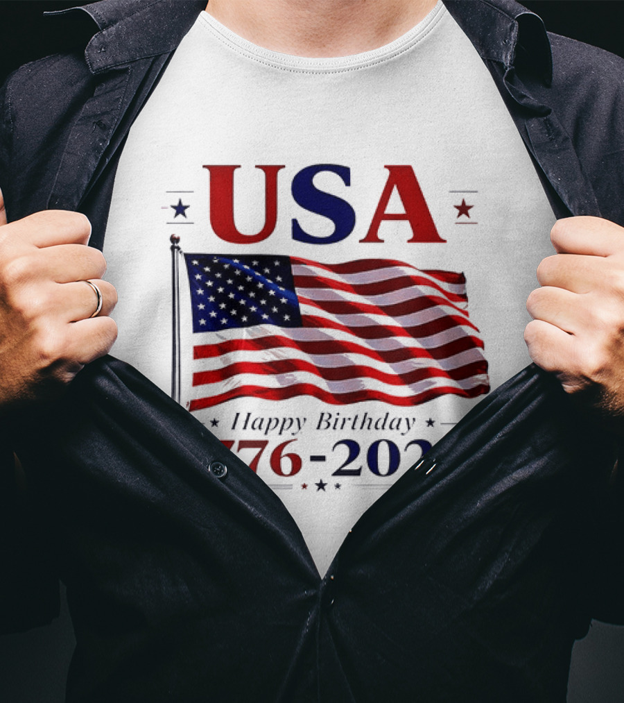 USA Flag Happy Birthday 1776 2026 T-Shirt