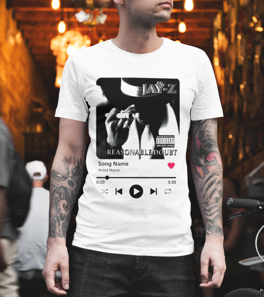 Jay Z Reasonable Doubt Song Name Artist Name Parental Advisory Explicit Content Iconic Album Cover T-Shirt