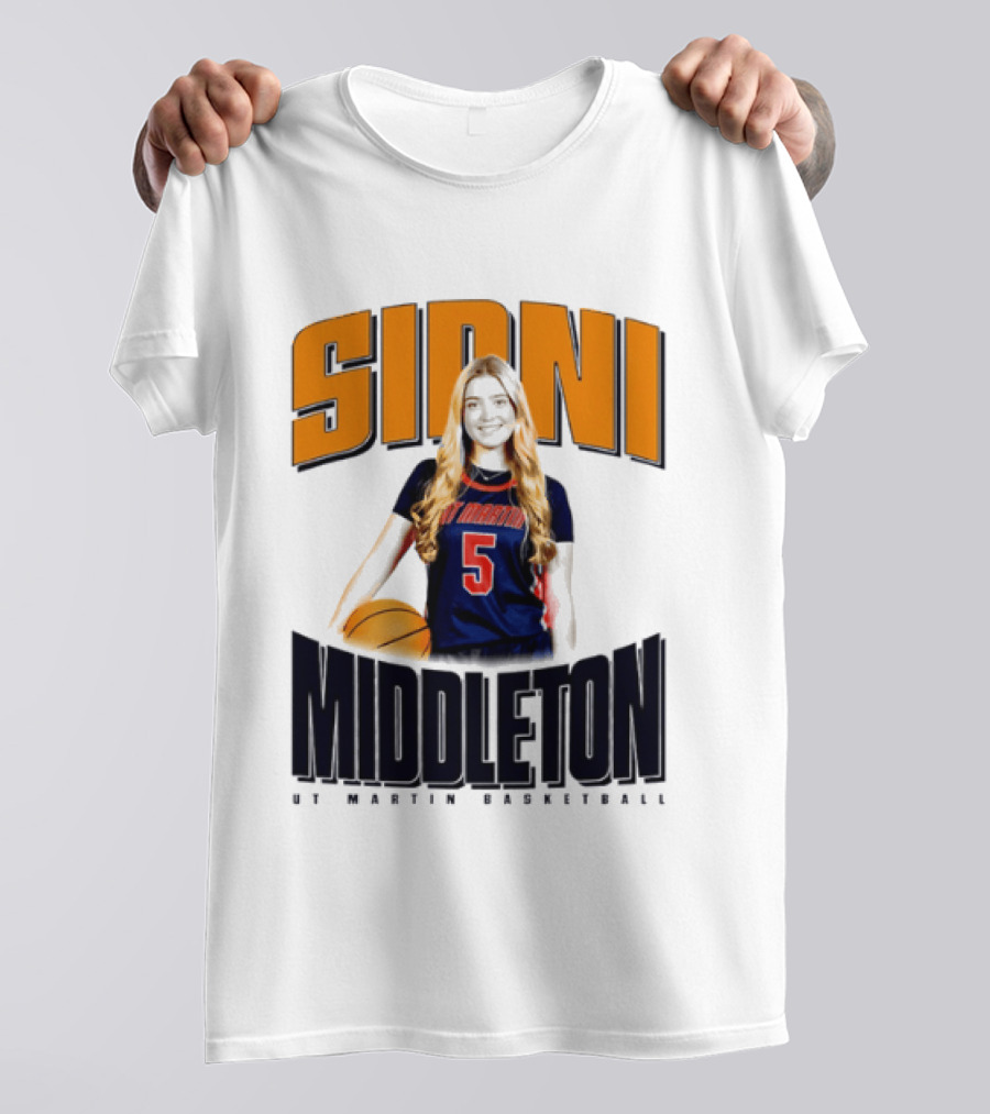 Sidni Middleton 5 UT Martin Skyhawks Basketball T-Shirt