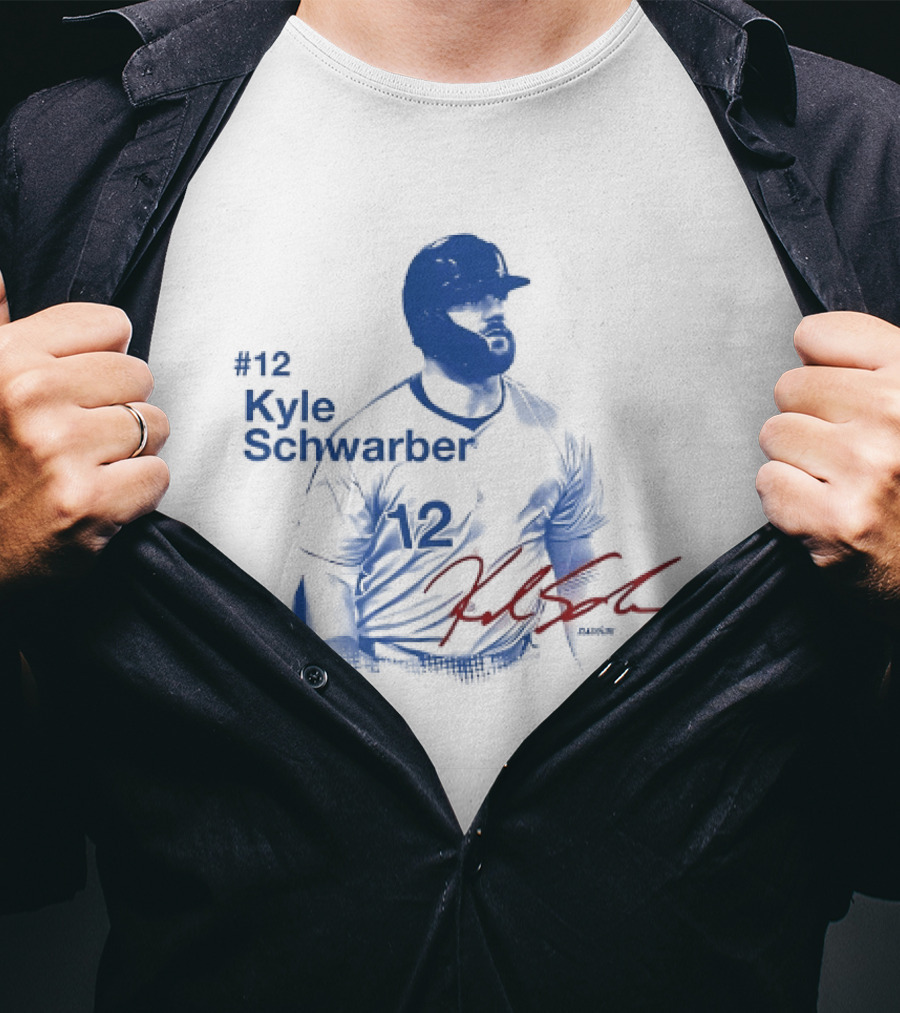 #12 Kyle Schwarber Baseball Player Slash Signature T-Shirt