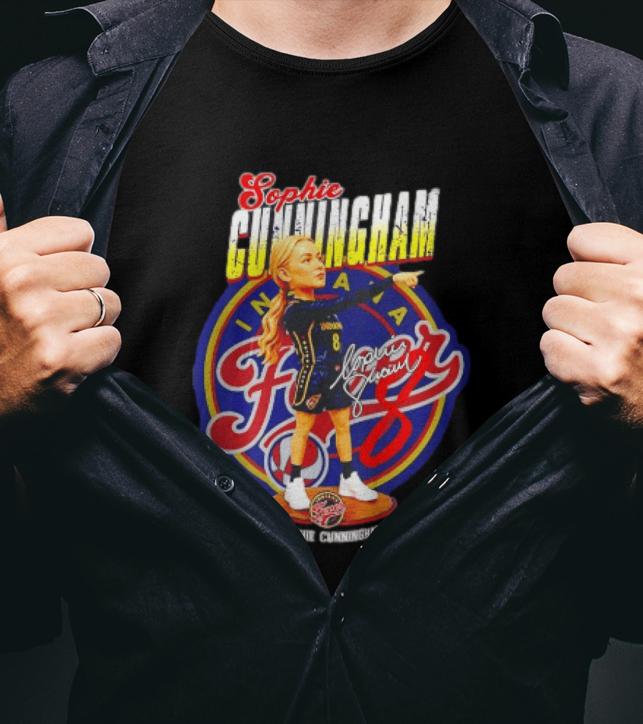 Sophie Cunningham Bobblehead Indiana Fever Pointing Signature T-Shirt