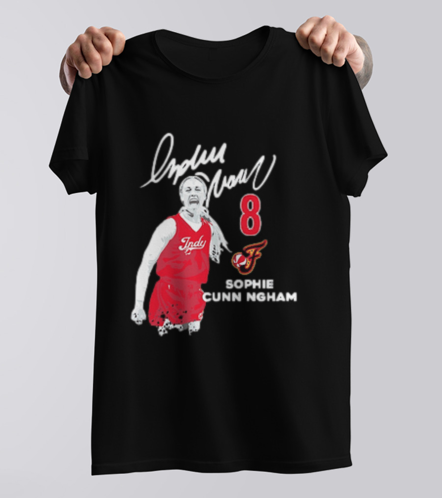 Sophie Cunningham Indiana Fever Indy Basketball 8 Distressed Player T-Shirt