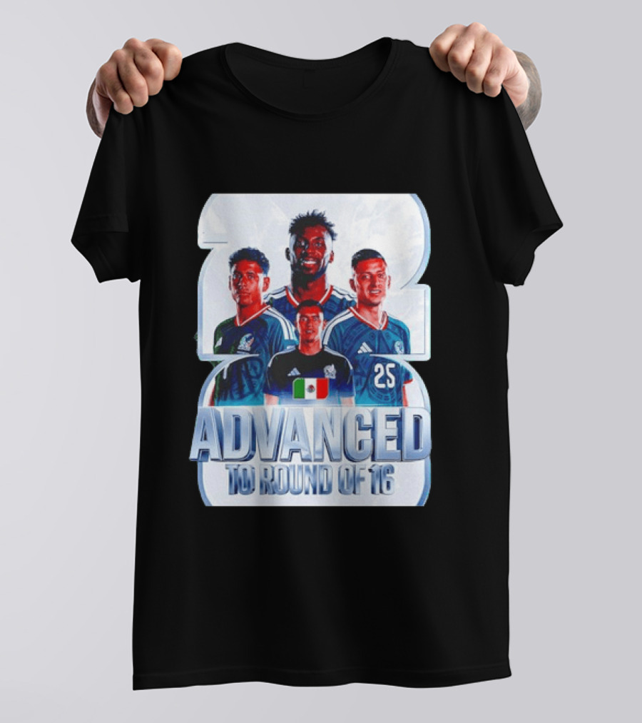 Advanced To Round Of 16 Mexico National Football Team 25 T-Shirt