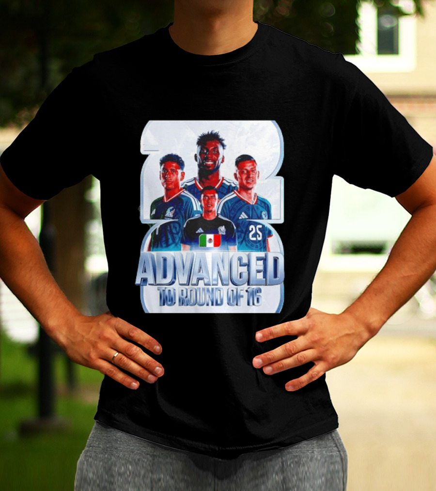 Advanced To Round Of 16 Mexico National Football Team 25 T-Shirt
