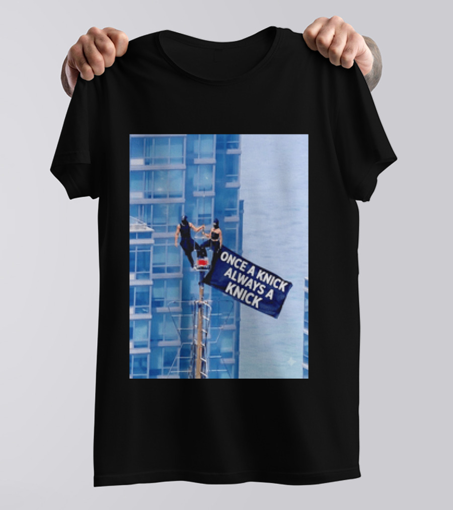 New York Knicks Once A Knick Always A Knick Flag Empire State Building NYC T-Shirt