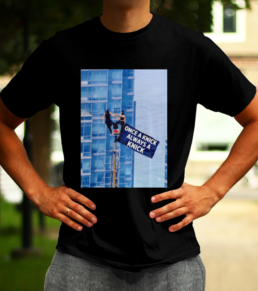 New York Knicks Once A Knick Always A Knick Flag Empire State Building NYC T-Shirt