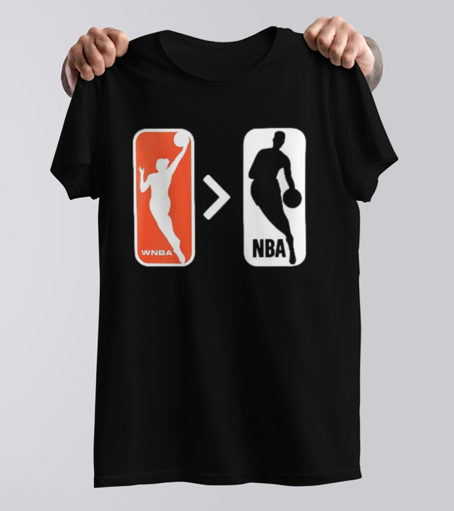 WNBA Logo Greater Than NBA Logo Comparison T-Shirt