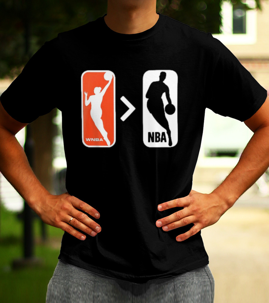 WNBA Logo Greater Than NBA Logo Comparison T-Shirt