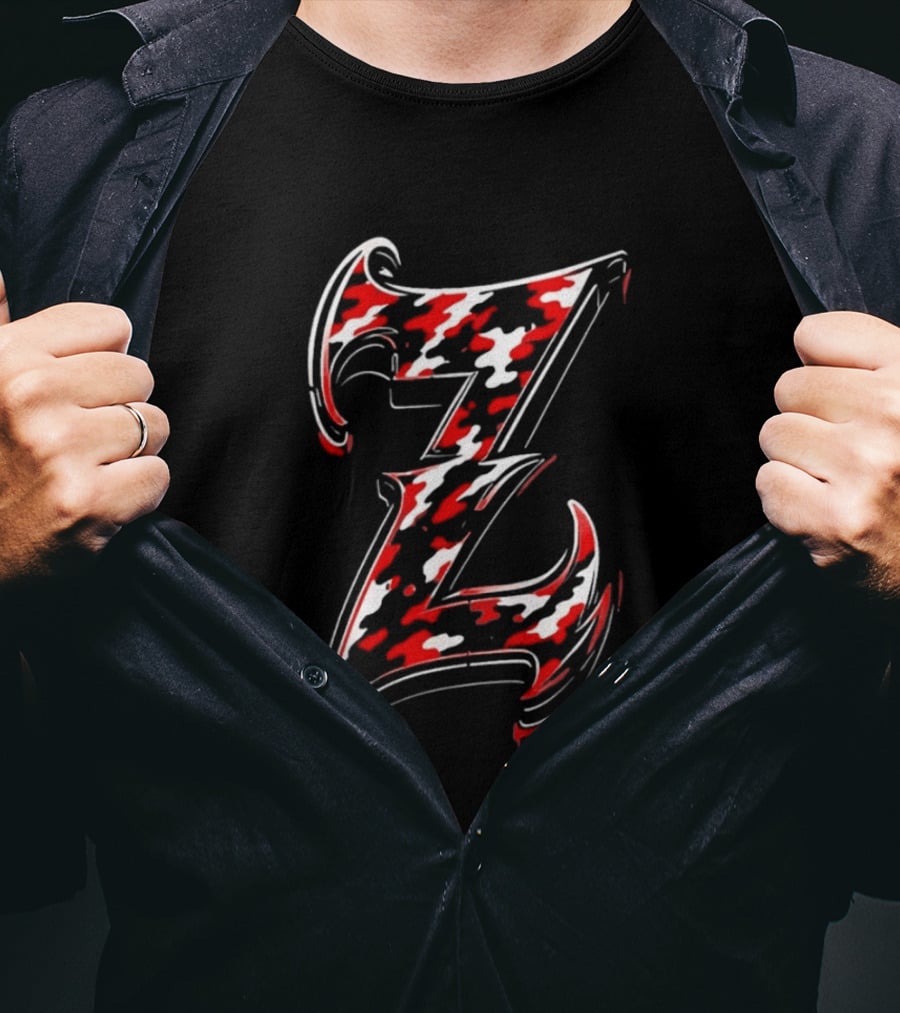 Zilla Fatu Z Letter Red Camouflage T-Shirt