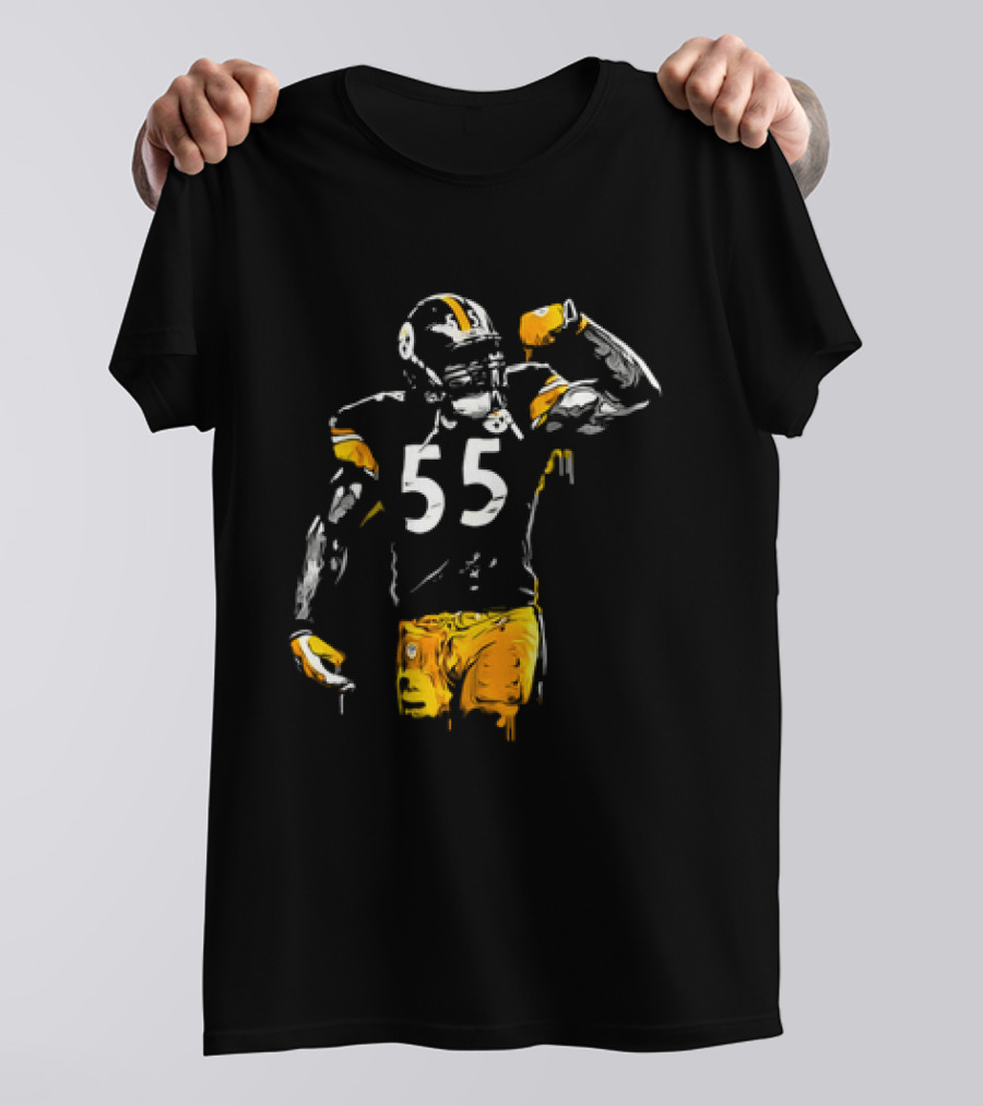 Pittsburgh Steelers Number 55 Football Player Drip T-Shirt