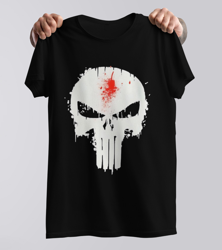 Punisher Skull Bleeding Head Shot T-Shirt
