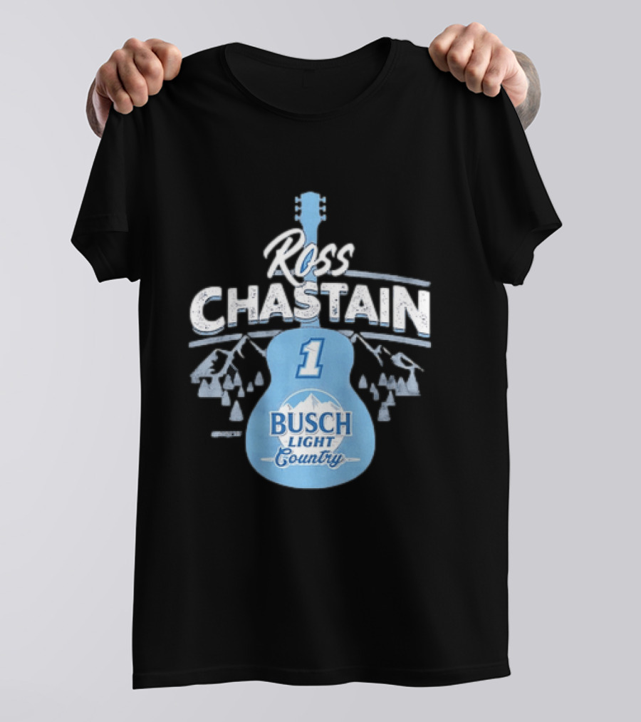 Ross Chastain No 1 Busch Light Country Guitar T-Shirt