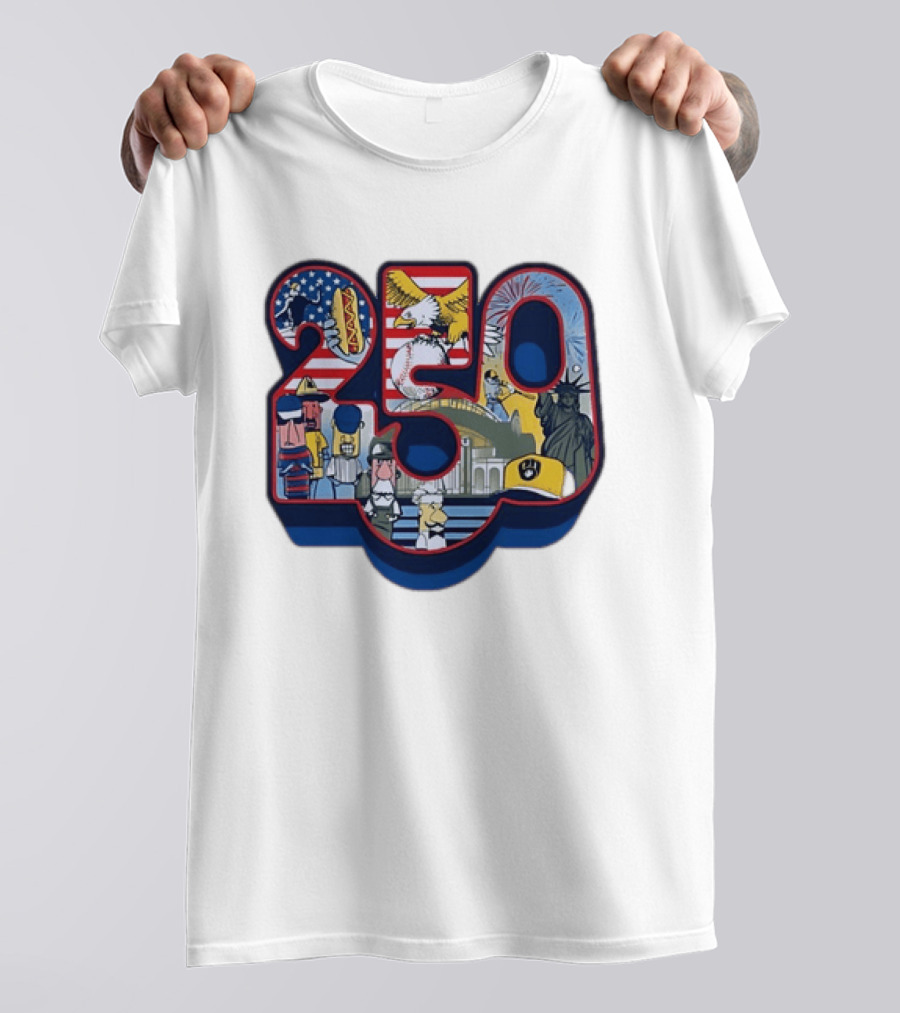250th Anniversary Of America 2026 Patriotic Eagle Liberty Fireworks Baseball Celebration T-Shirt