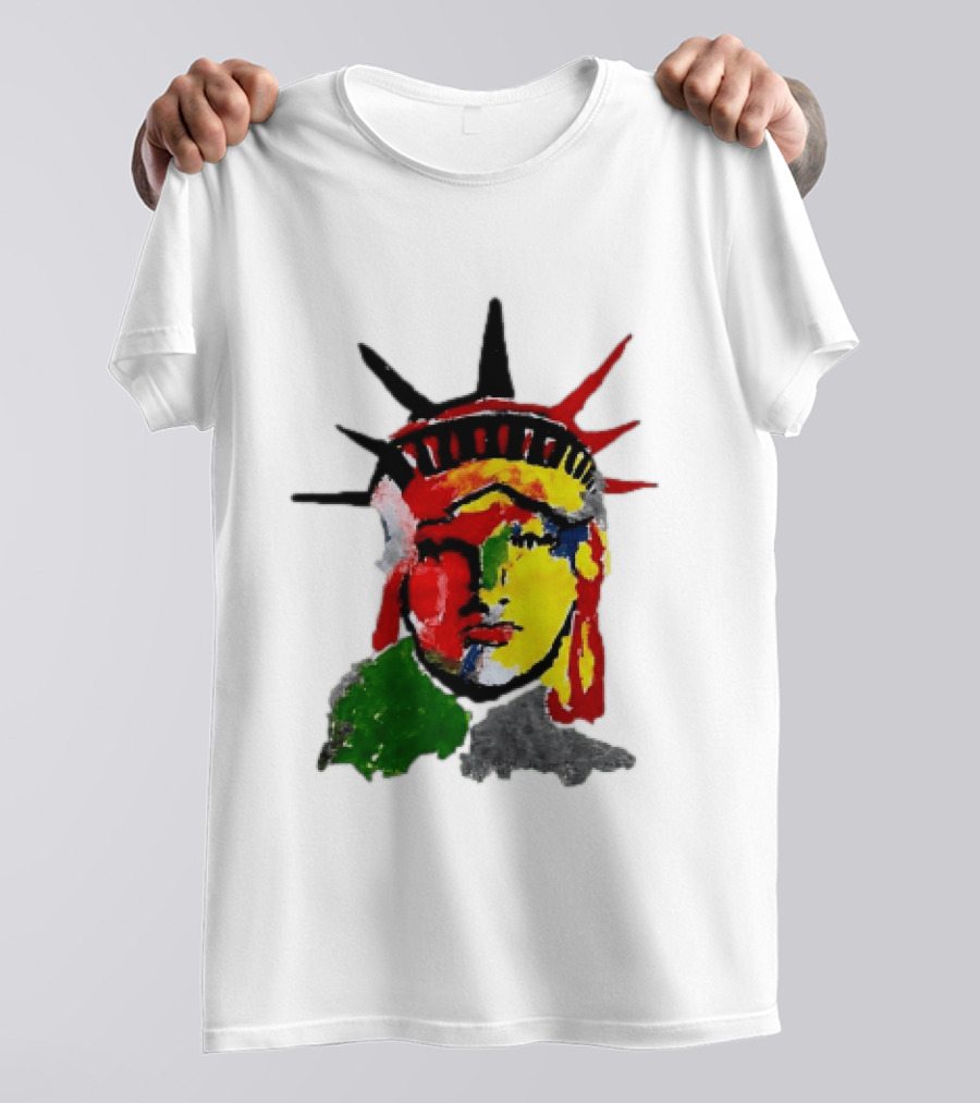 Liberty Pop Statue Of Liberty Paint Splatter T-Shirt