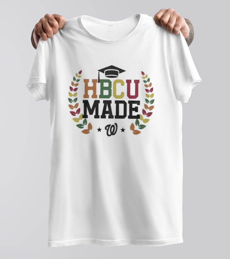 Nationals HBCU Made Night 2026 W Logo Graduation Cap Laurel T-Shirt