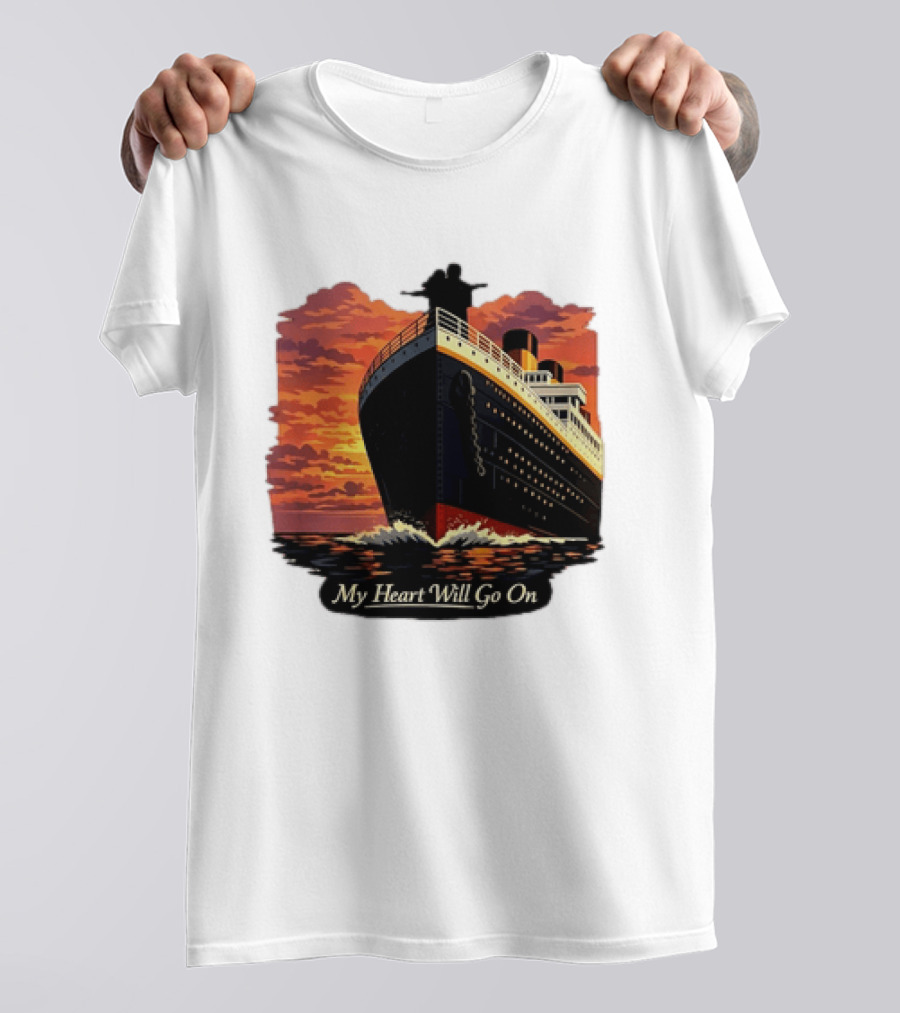 Titanic Sunset Scene My Heart Will Go On Jack And Rose T-Shirt
