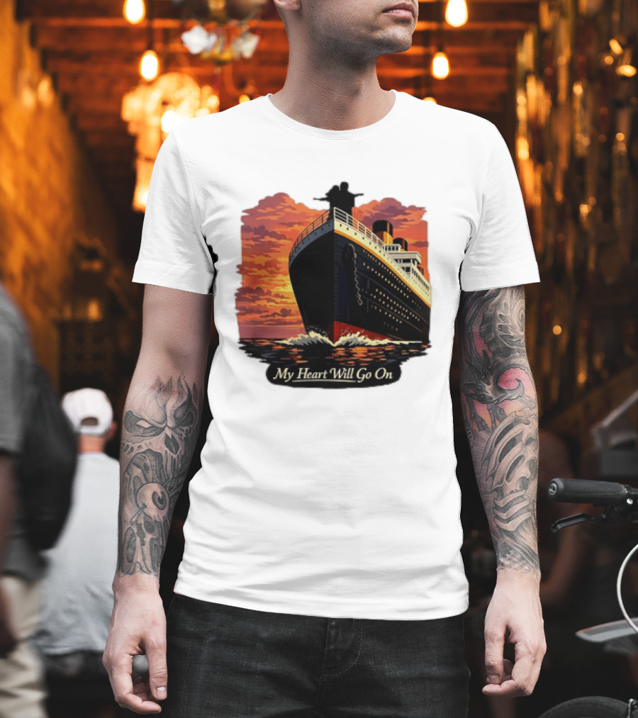 Titanic Sunset Scene My Heart Will Go On Jack And Rose T-Shirt