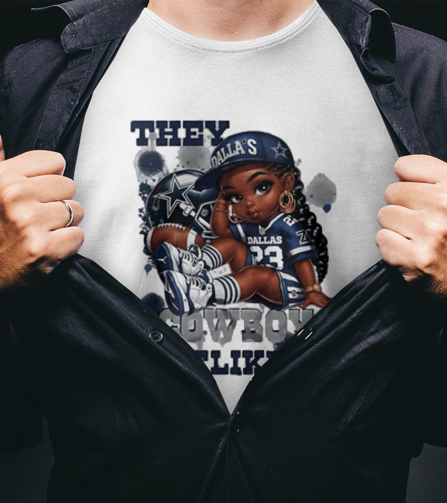 Dallas Cowboys They Not Like Us Black Girl 23 Jersey Football Fan T-Shirt
