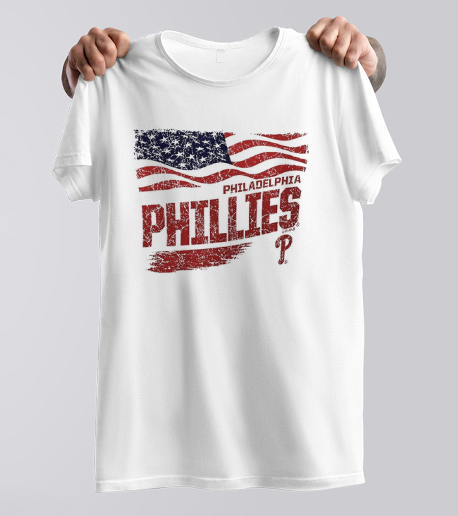 Philadelphia Phillies Waving American Flag 2026 MLB All Star Game T-Shirt