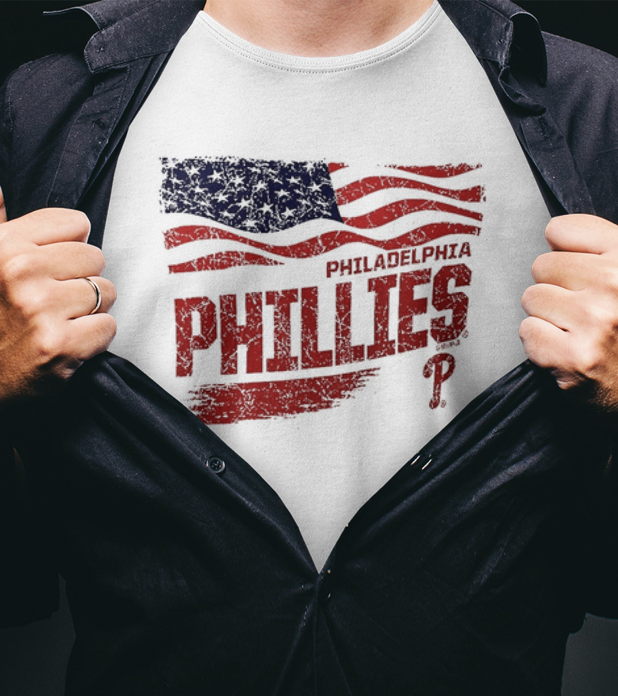 Philadelphia Phillies Waving American Flag 2026 MLB All Star Game T-Shirt