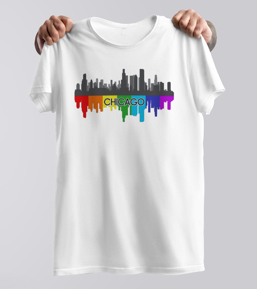 Chicago Skyline Rainbow Pride City T-Shirt