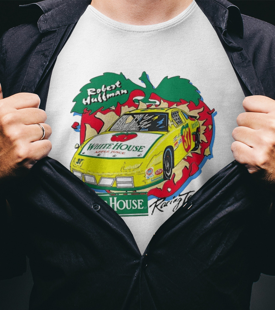 Robert Huffman White House Apple Juice Racing Team Car 37 NASCAR T-Shirt