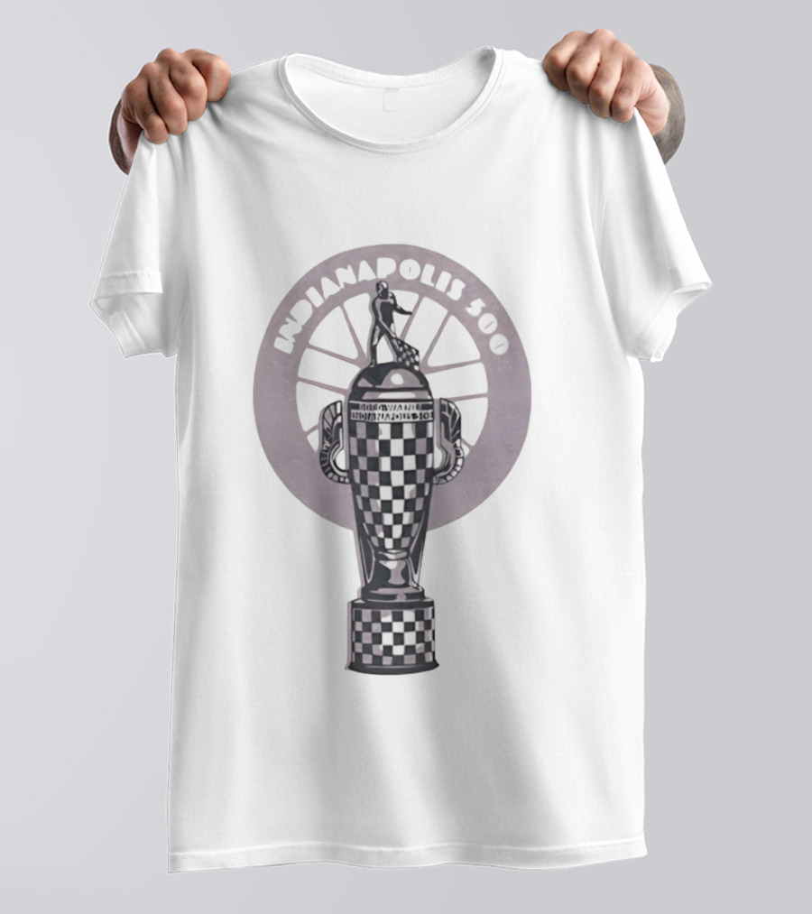 Indianapolis 500 Borg Warner Trophy Checkered Cup T-Shirt