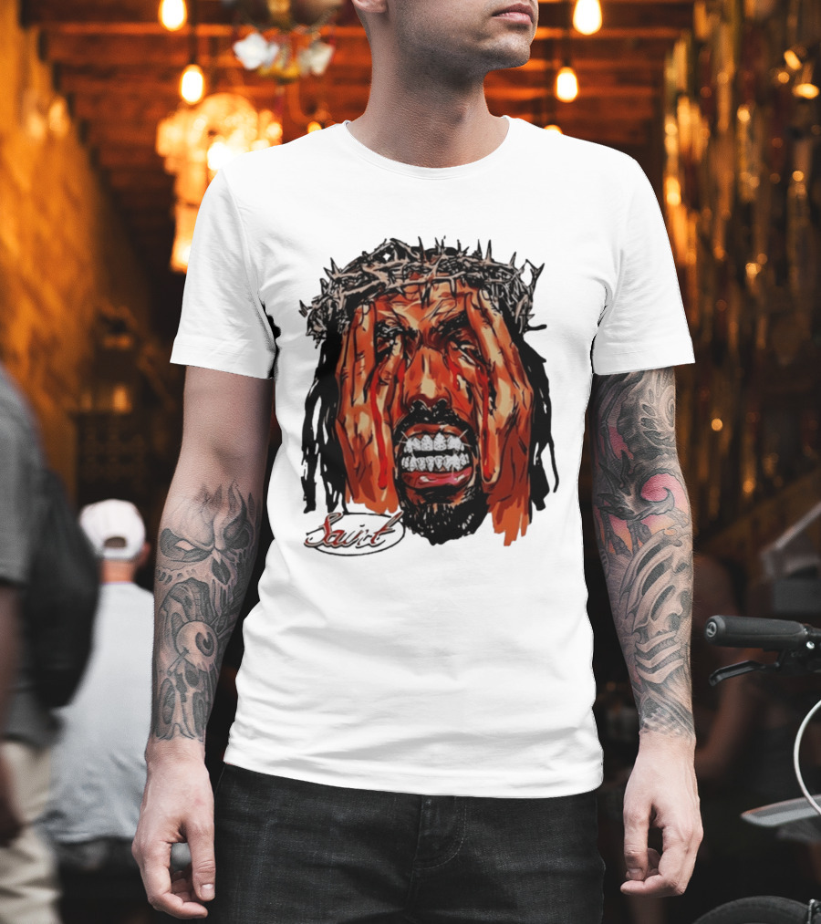 Saint Jesus Crown Of Thorns Diamond Grillz T-Shirt