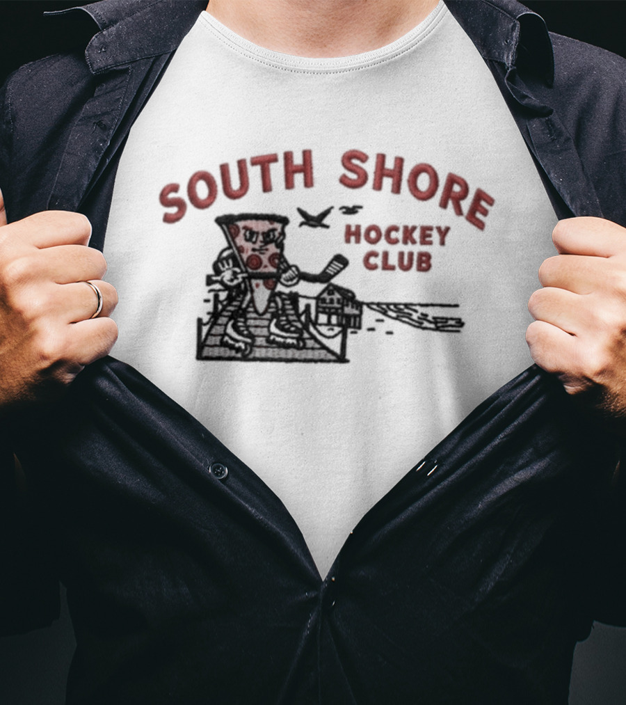South Shore Hockey Club Pizza Themed Hockey Player T-Shirt