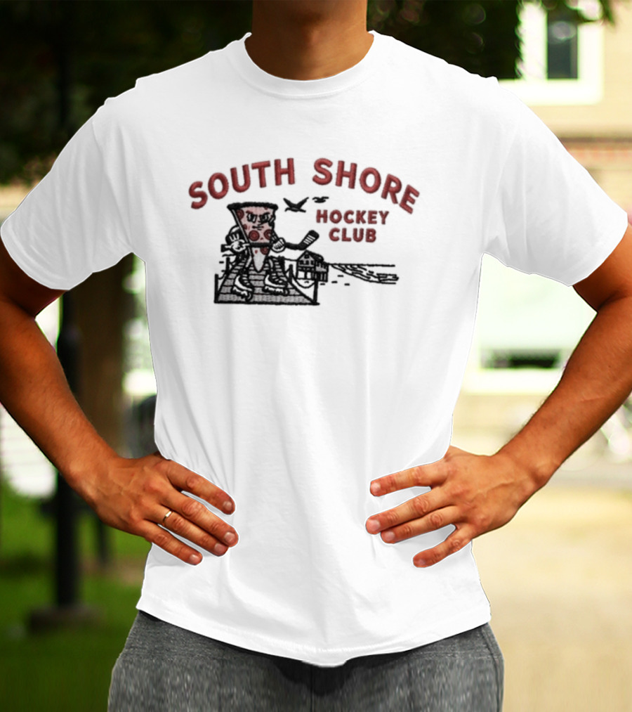 South Shore Hockey Club Pizza Themed Hockey Player T-Shirt