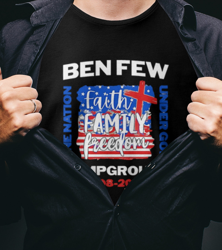 Ben Few Campground 1898 2026 Faith Family Patriotic Theme One Nation Under God T-Shirt