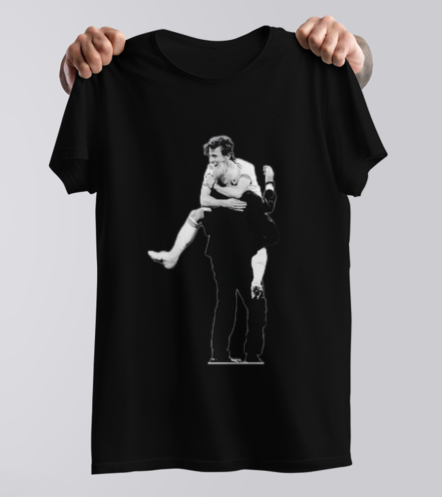 Luka Modric Carlo Ancelotti Embrace Real Madrid Team Spirit Celebration T-Shirt
