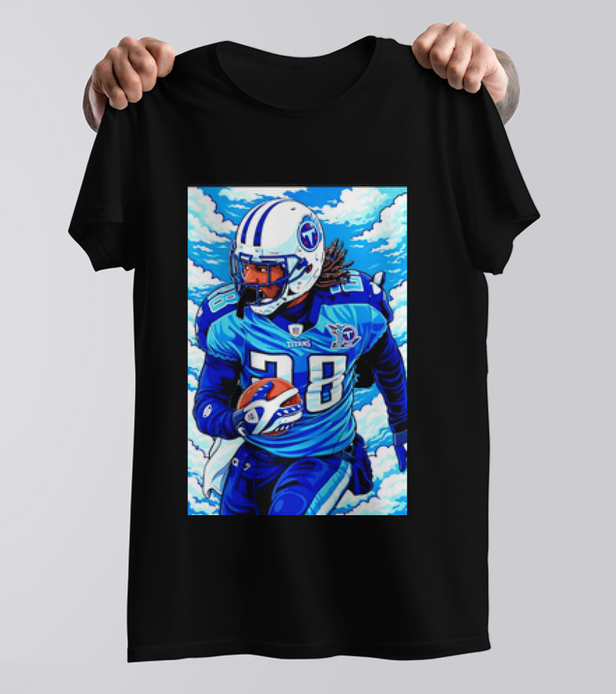 Chris Johnson 28 Tennessee Titans Running Back Football T-Shirt
