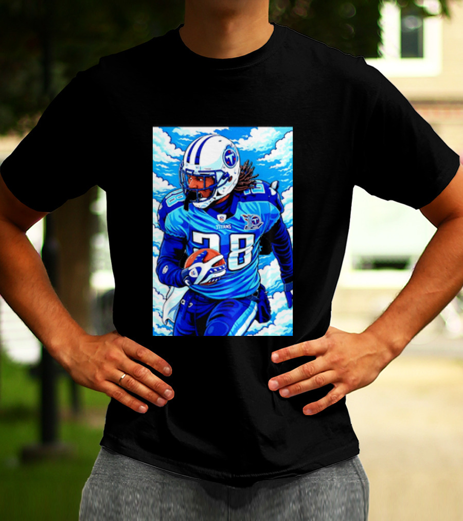 Chris Johnson 28 Tennessee Titans Running Back Football T-Shirt