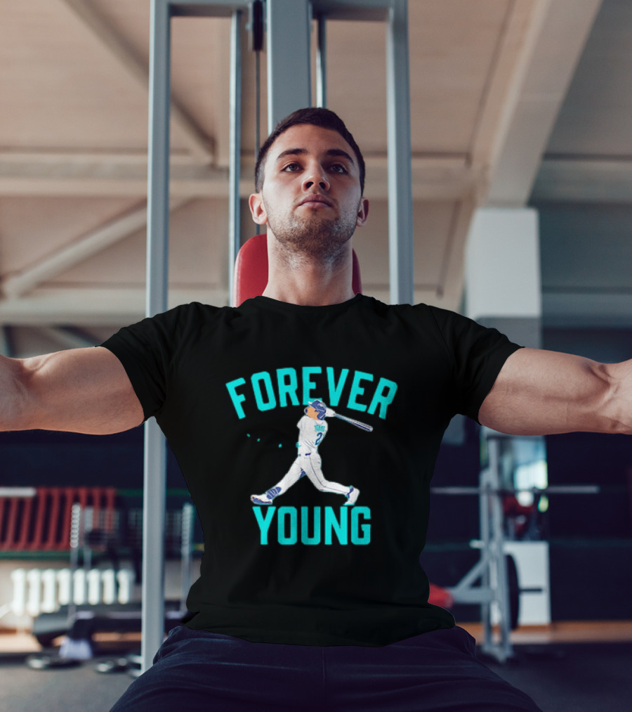 Forever Young Seattle Mariners Cole Young Swinging Baseball T-Shirt