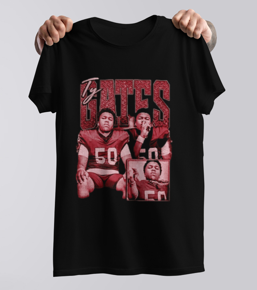 Ty Gates Football Player Sports Athlete Number 50 T-Shirt