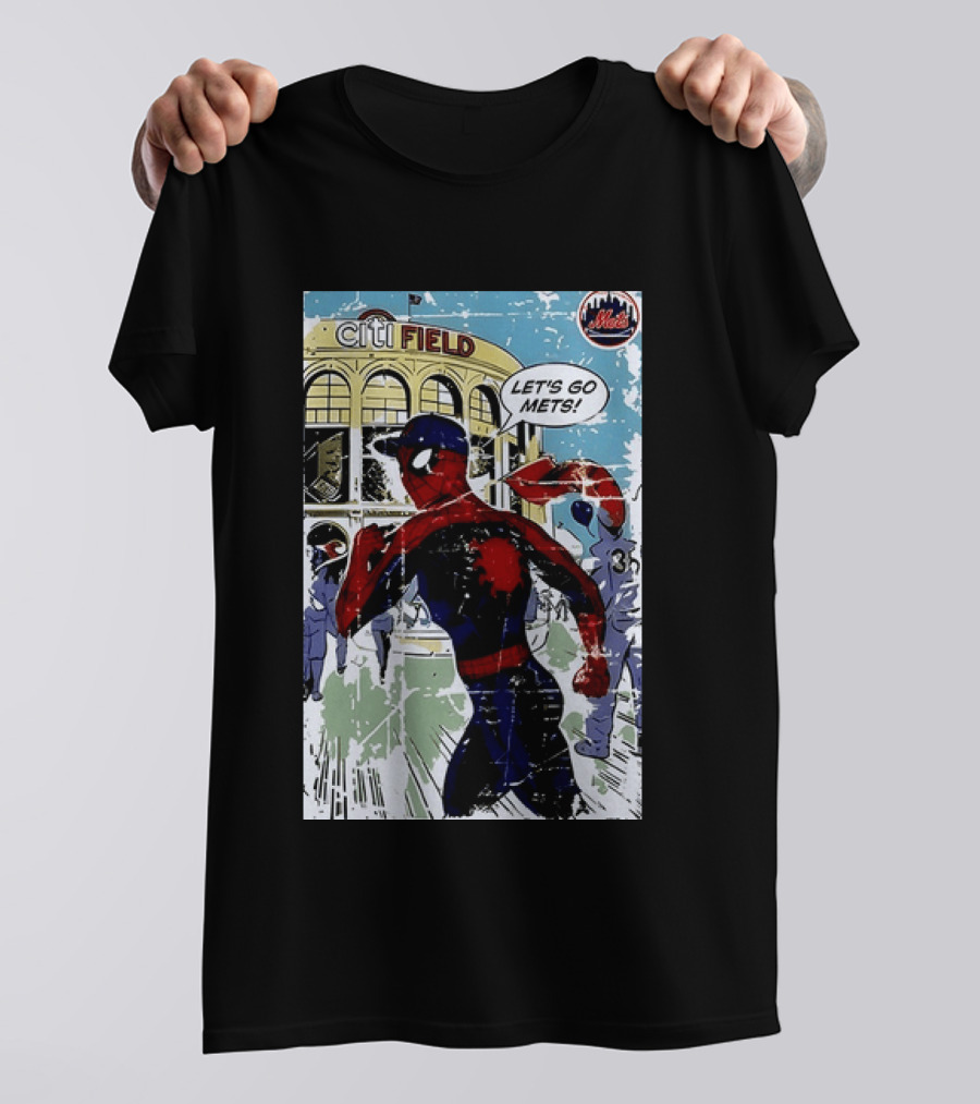 Citi Field New York Mets Spider Man Let's Go Mets 2026 T-Shirt