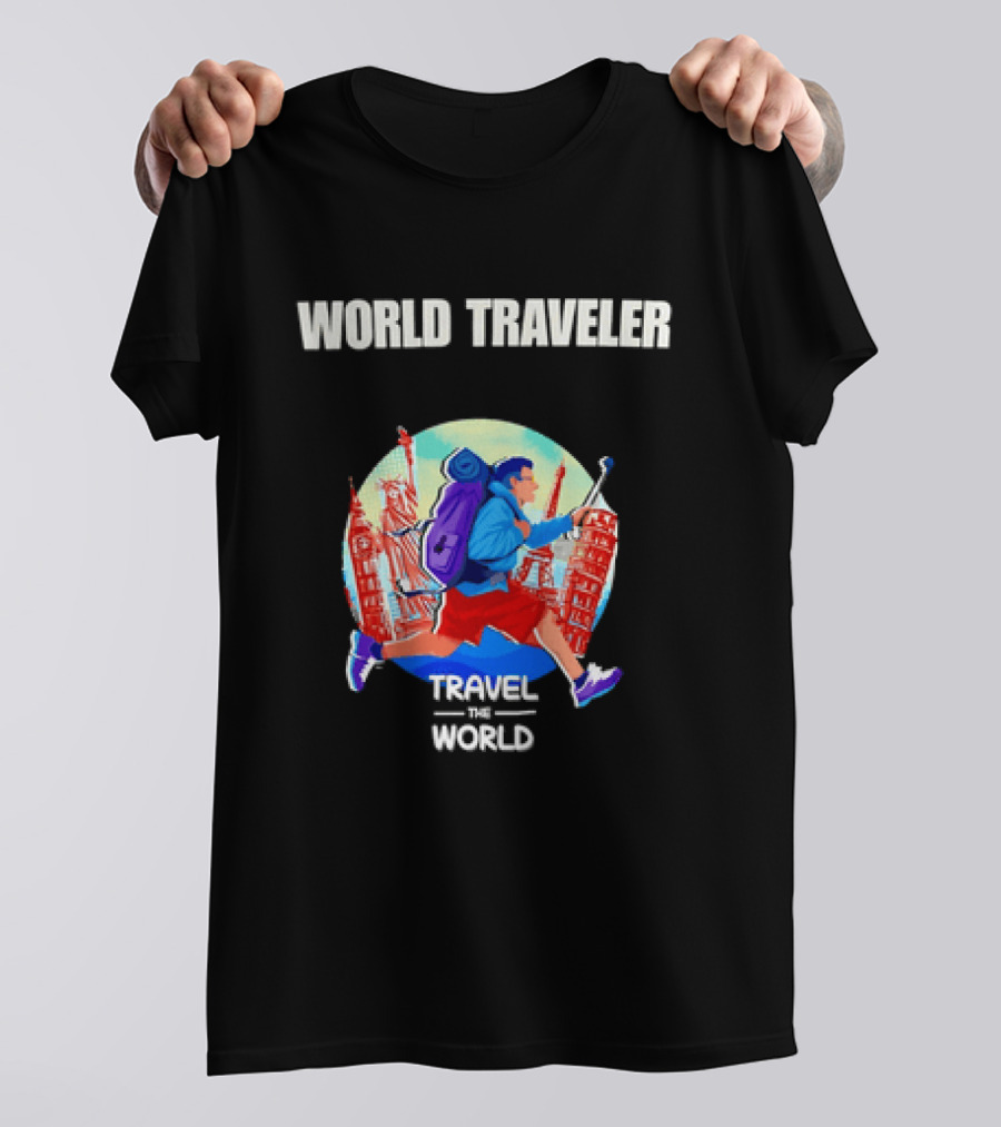 World Traveler Backpacking Adventure Travel The World Vacation T-Shirt