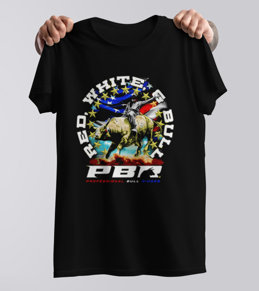 PBR Professional Bull Riders Red White And Bull Stars And Stripes T-Shirt