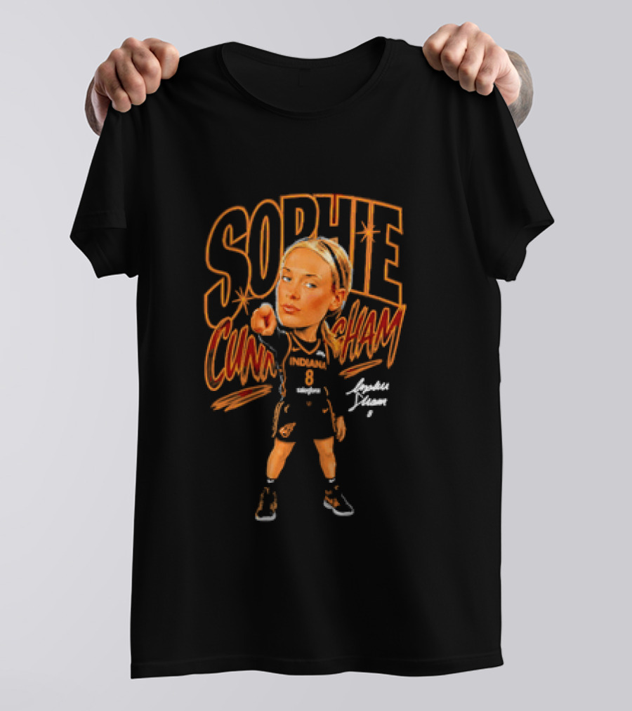 Sophie Cunningham Indiana Fever Point 90s Caricature Basketball Player T-Shirt