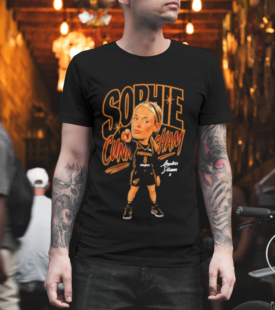 Sophie Cunningham Indiana Fever Point 90s Caricature Basketball Player T-Shirt