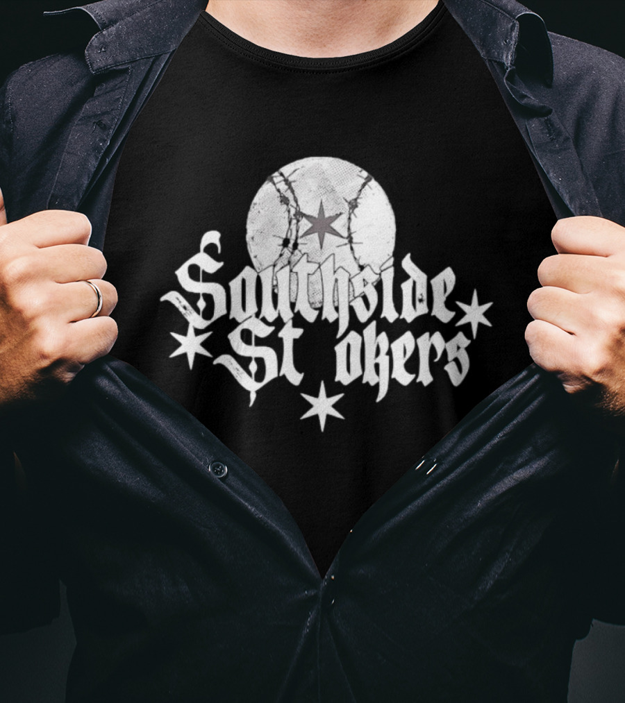 Southside Strokers Chicago Baseball Barbed Wire Star T-Shirt