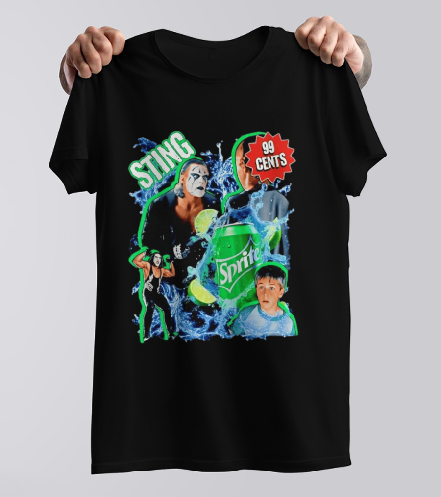 Sting WCW Sprite 99 Cents Lime Water Splash Wrestling T-Shirt