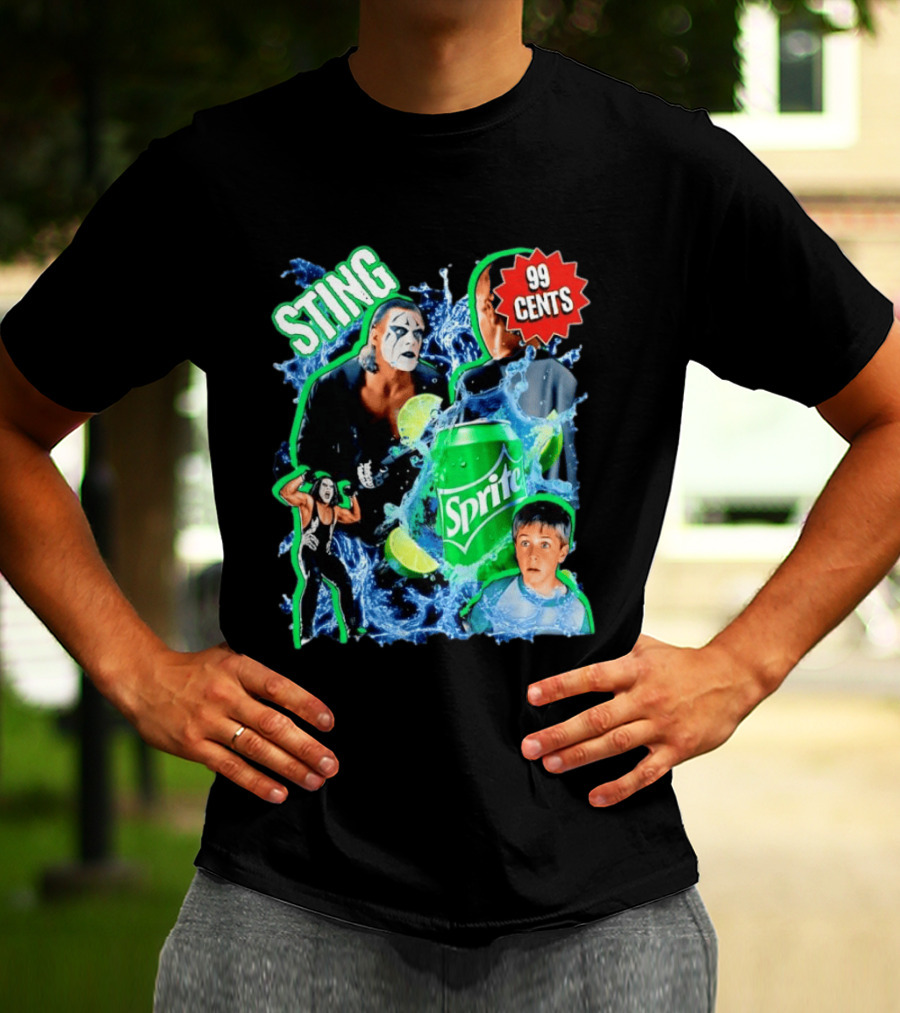 Sting WCW Sprite 99 Cents Lime Water Splash Wrestling T-Shirt