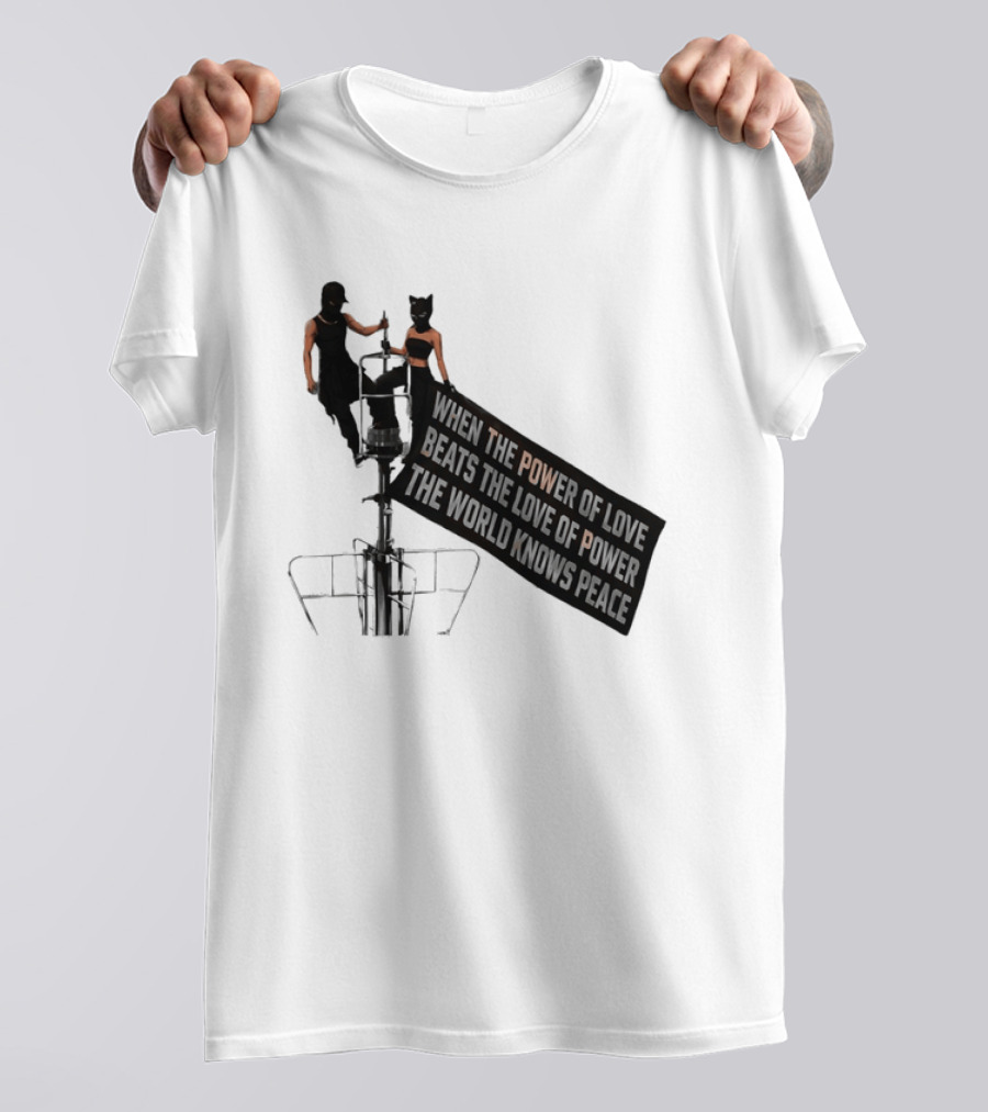 Angela Nikolau Ivan Beerkus Empire State Building Power Of Love Overpowering Love Of Power T-Shirt