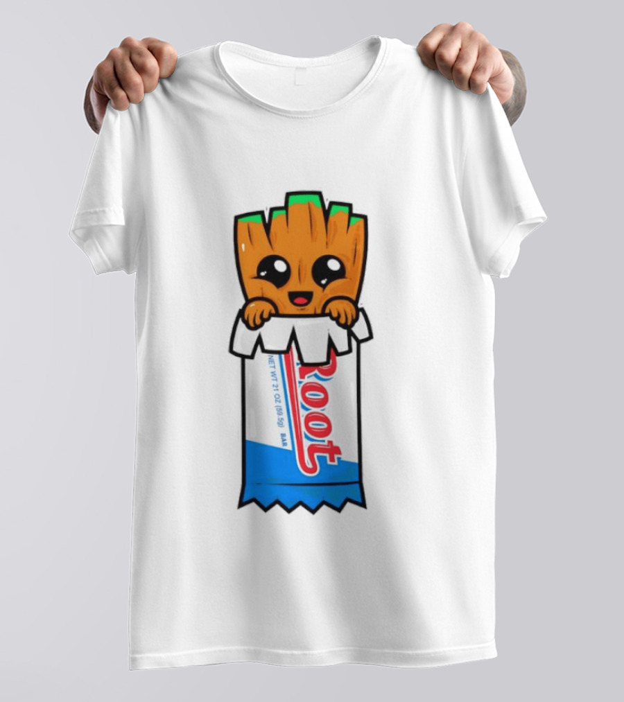 Baby Groot Guardians Of The Galaxy Root Candy Cartoon T-Shirt